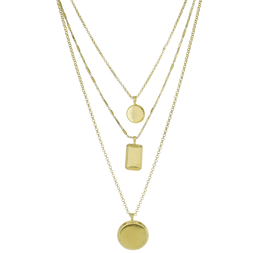 Gold Charm Necklace Layered