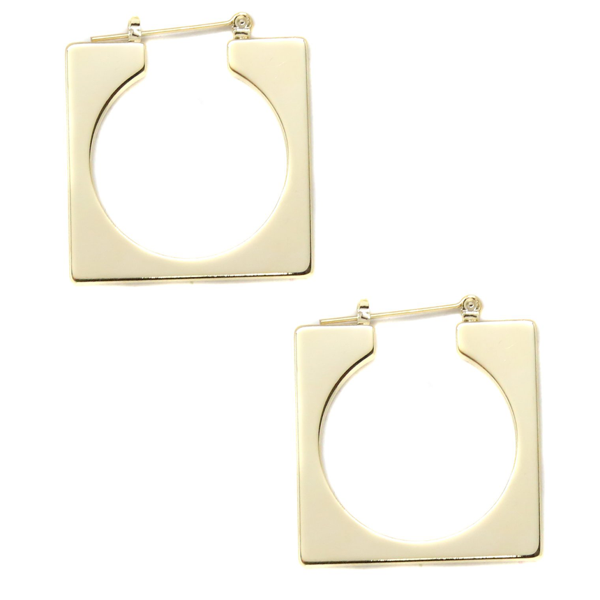 Squared Off Hoops In Gold